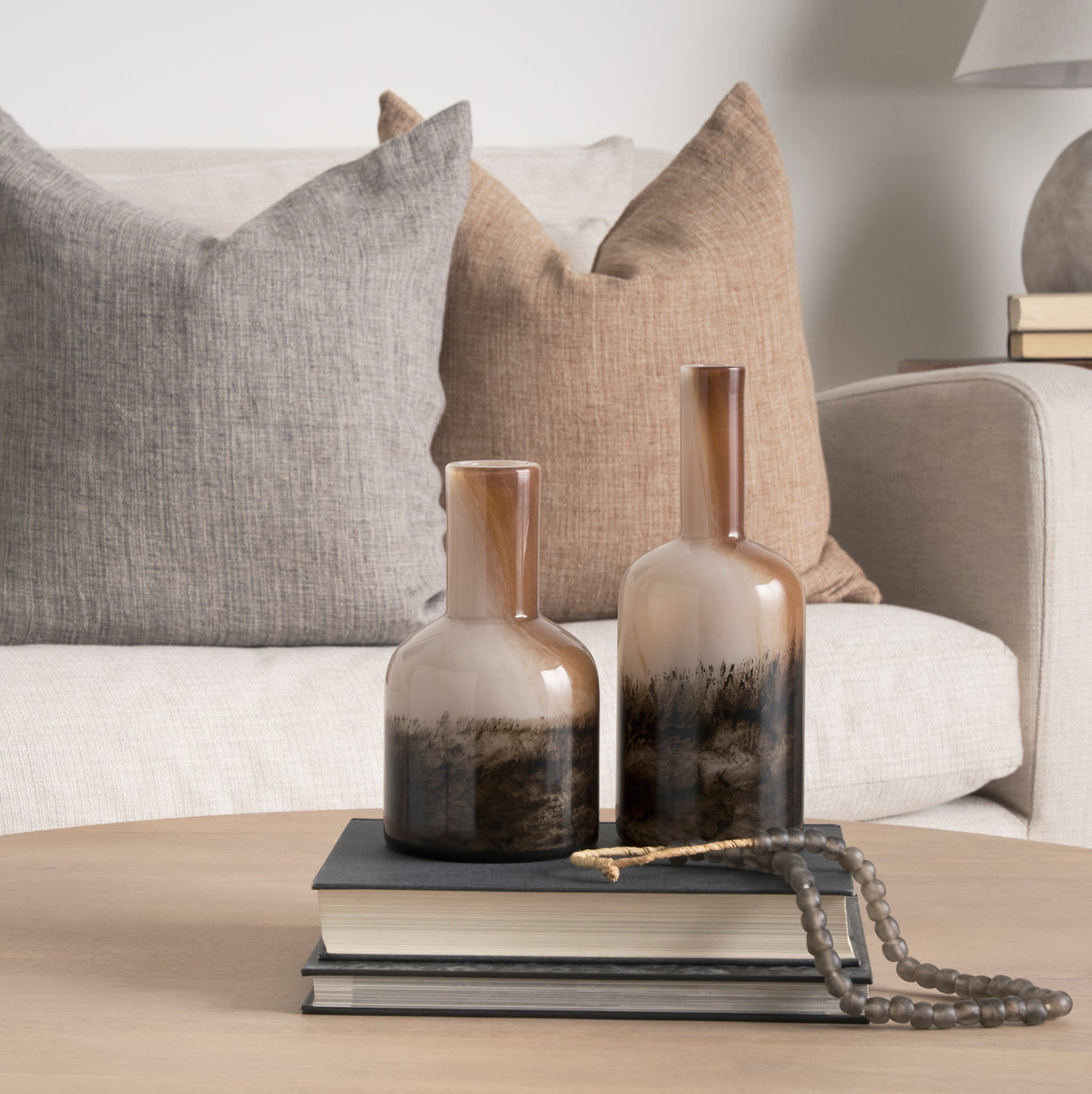 Marans Short Amber Multi-Color Glass Vase by Mercana at Eve Furniture