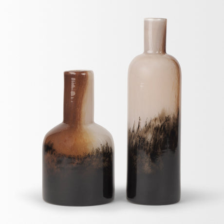 Marans Tall Amber Multi-Color Glass Vase by Mercana at Eve Furniture