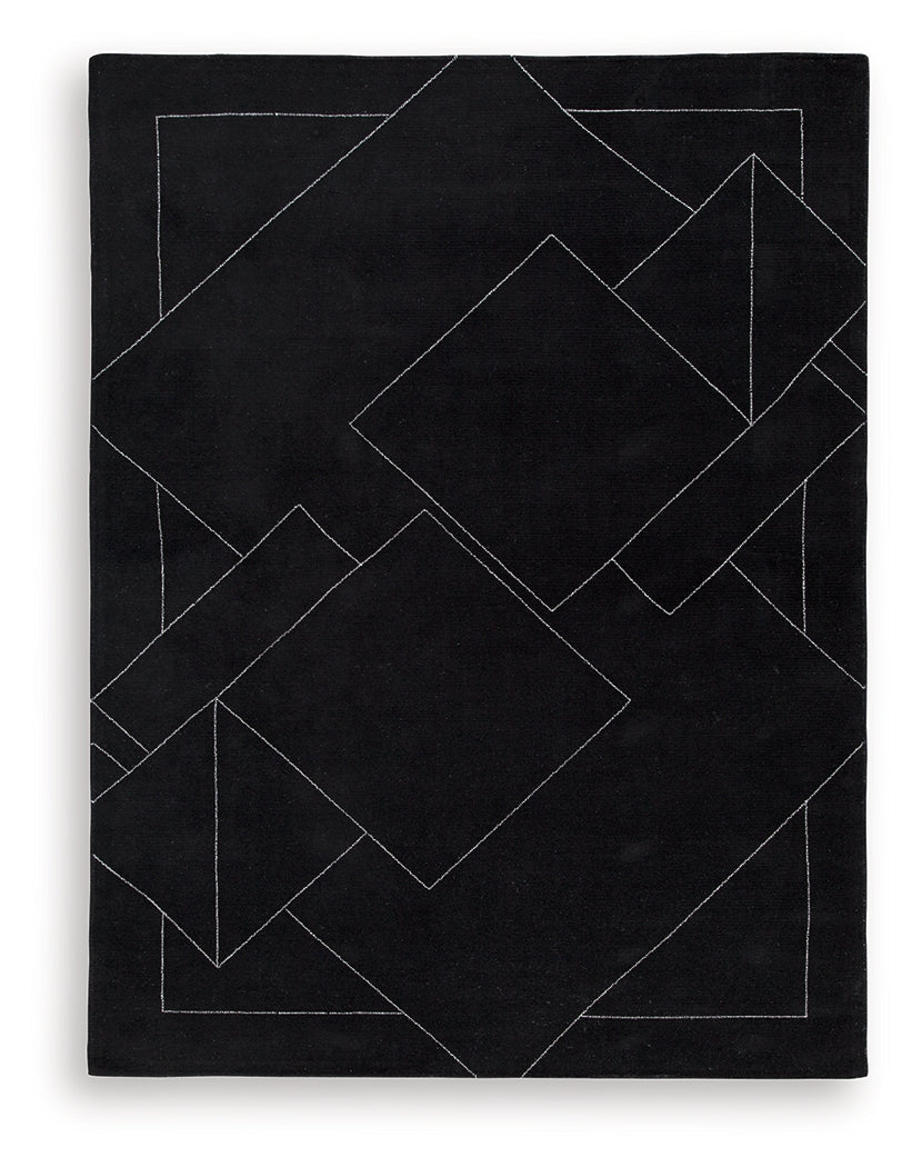 Marav Black/White Large Rug by Ashley at Eve Furniture