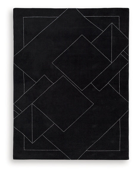 Marav Black/White Large Rug by Ashley at Eve Furniture