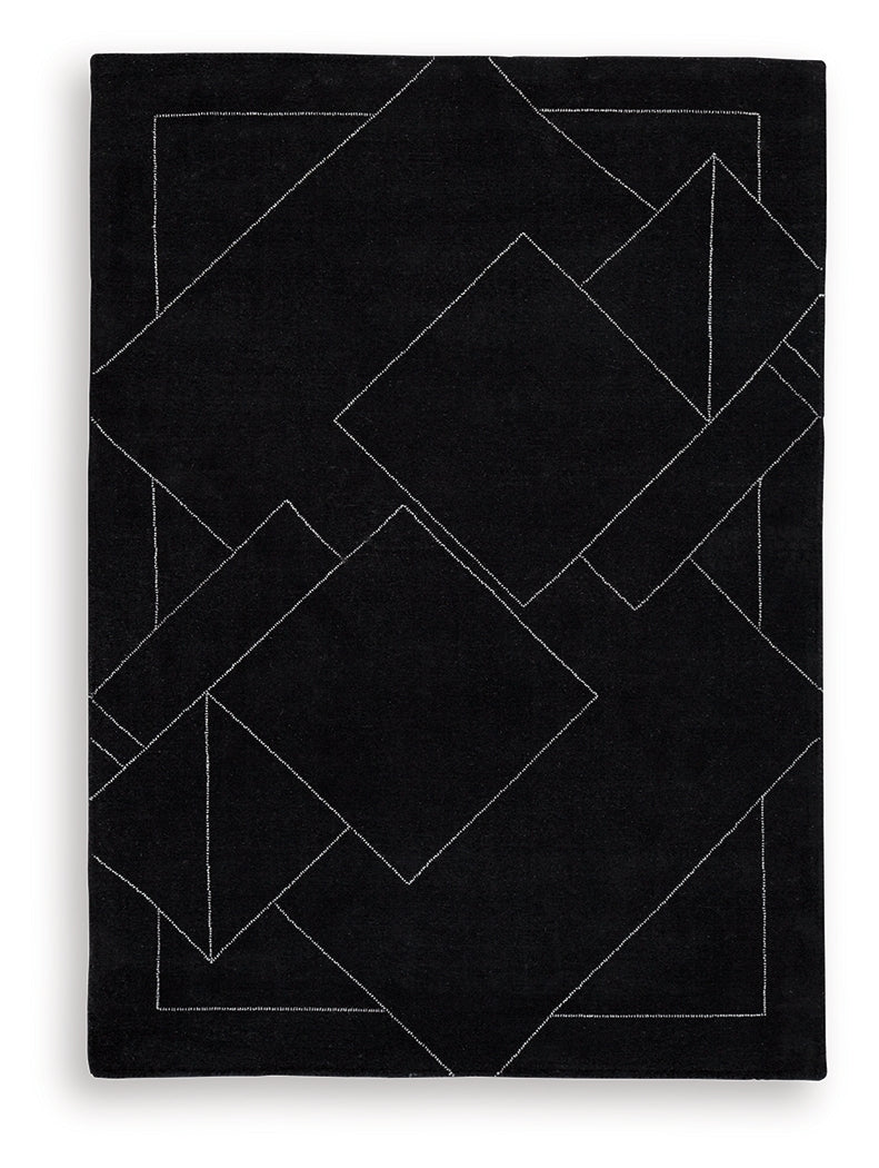 Marav Black/White Medium Rug by Ashley at Eve Furniture