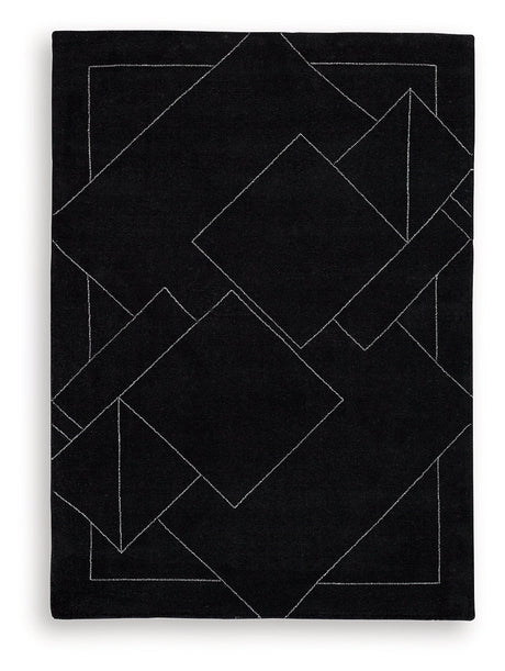 Marav Black/White Medium Rug by Ashley at Eve Furniture
