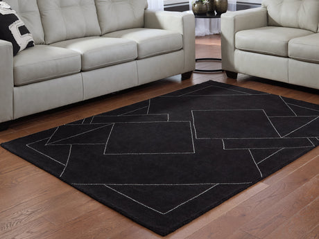 Marav Black/White Medium Rug by Ashley at Eve Furniture