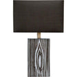 Maravilla III Black/White Pattered Base Black Fabric Shade Wall Sconce by Mercana at Eve Furniture