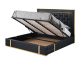 Marbella Black/Gold King Storage Platform Bed by New Era Innovations at Eve Furniture