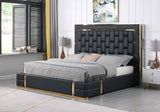 Marbella Black/Gold King Storage Platform Bed by New Era Innovations at Eve Furniture