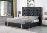 Marbella Black/Gold King Storage Platform Bed by New Era Innovations at Eve Furniture