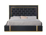 Marbella Black/Gold King Storage Platform Bed by New Era Innovations at Eve Furniture