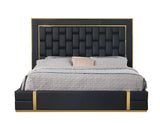 Marbella Black/Gold King Storage Platform Bed by New Era Innovations at Eve Furniture