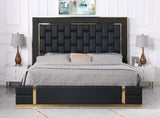 Marbella Black/Gold King Storage Platform Bed by New Era Innovations at Eve Furniture