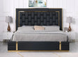 Marbella Black/Gold King Storage Platform Bed by New Era Innovations at Eve Furniture