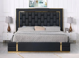 Marbella Black/Gold King Storage Platform Bed by New Era Innovations at Eve Furniture
