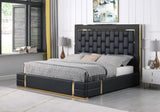 Marbella Black/Gold Queen Storage Platform Bed by New Era Innovations at Eve Furniture