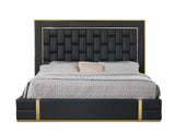 Marbella Black/Gold Queen Storage Platform Bed by New Era Innovations at Eve Furniture