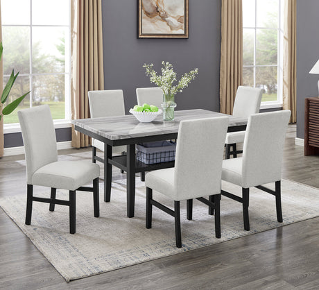 Marbelle Grey Dining Room Set by New Era Innovations at Eve Furniture