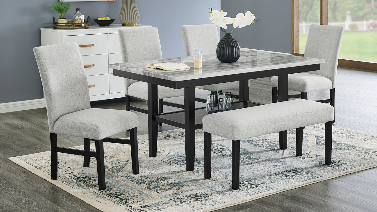 Marbelle Grey Dining Room Set by New Era Innovations at Eve Furniture