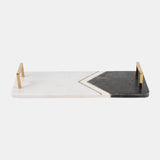 Marble,2"h,tray W/handles,white/copper