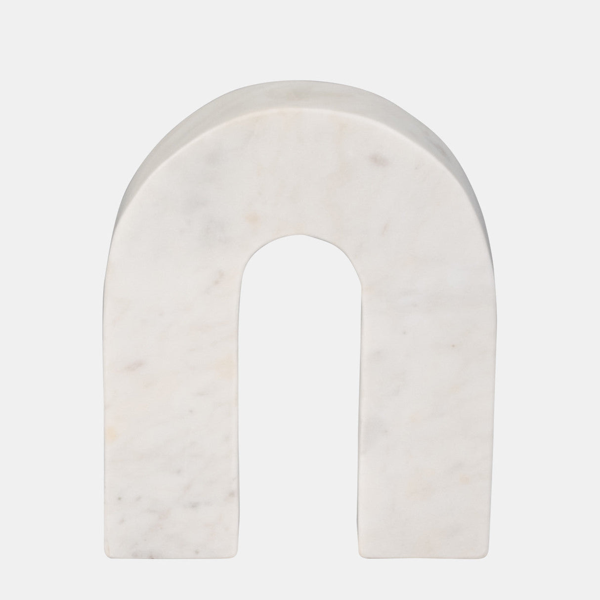 Marble, 7"h Horseshoe Tabletop Deco, White