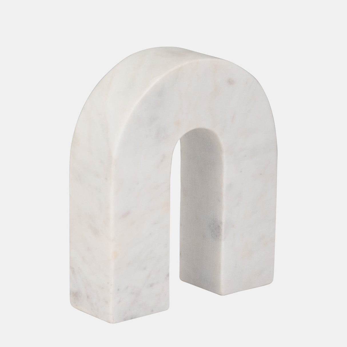 Marble, 7"h Horseshoe Tabletop Deco, White