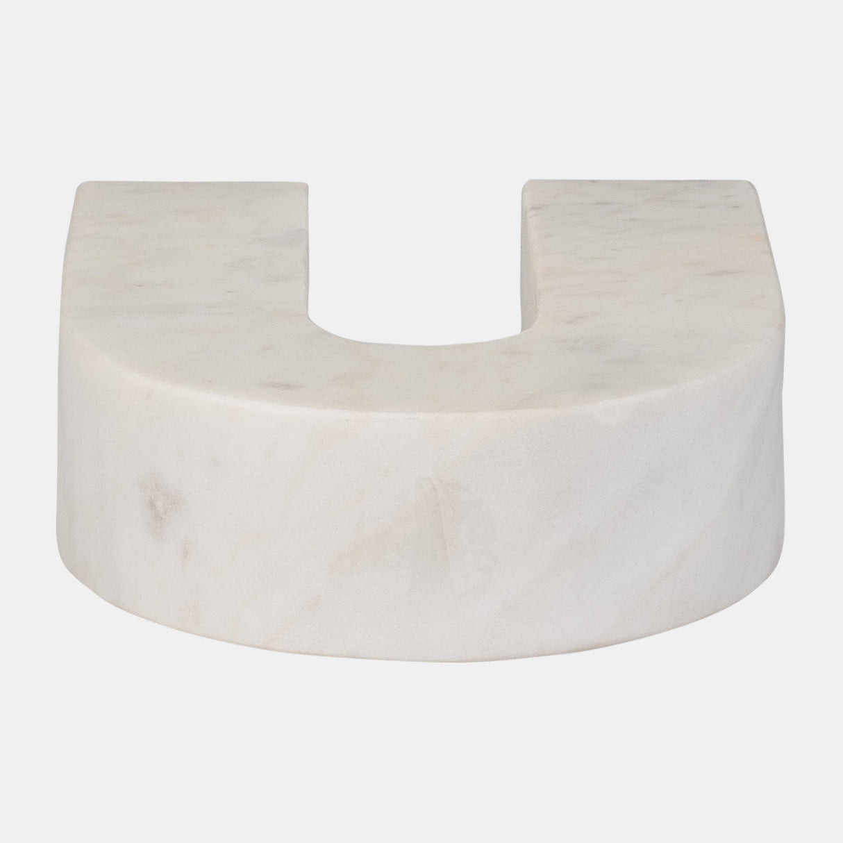 Marble, 7"h Horseshoe Tabletop Deco, White