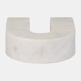 Marble, 7"h Horseshoe Tabletop Deco, White