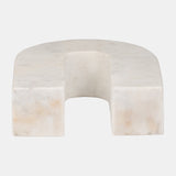 Marble, 7"h Horseshoe Tabletop Deco, White