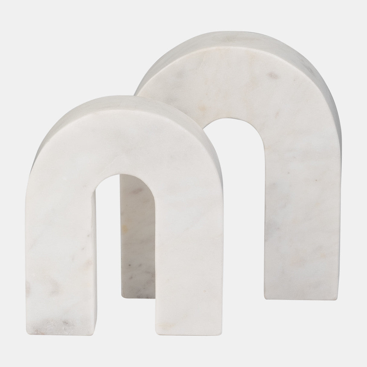 Marble, 7"h Horseshoe Tabletop Deco, White