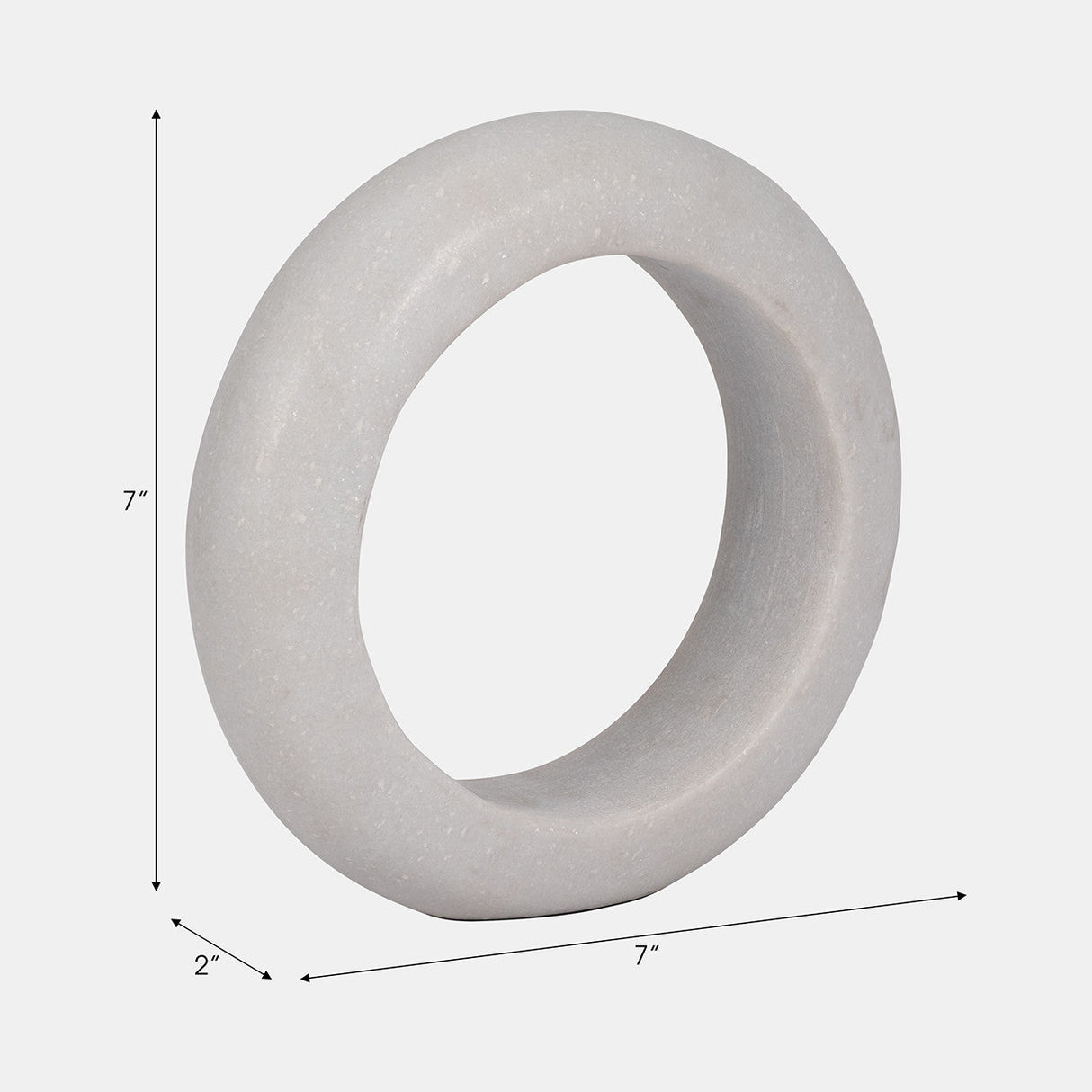 Marble, 7" Ring Tabletop Decor, White