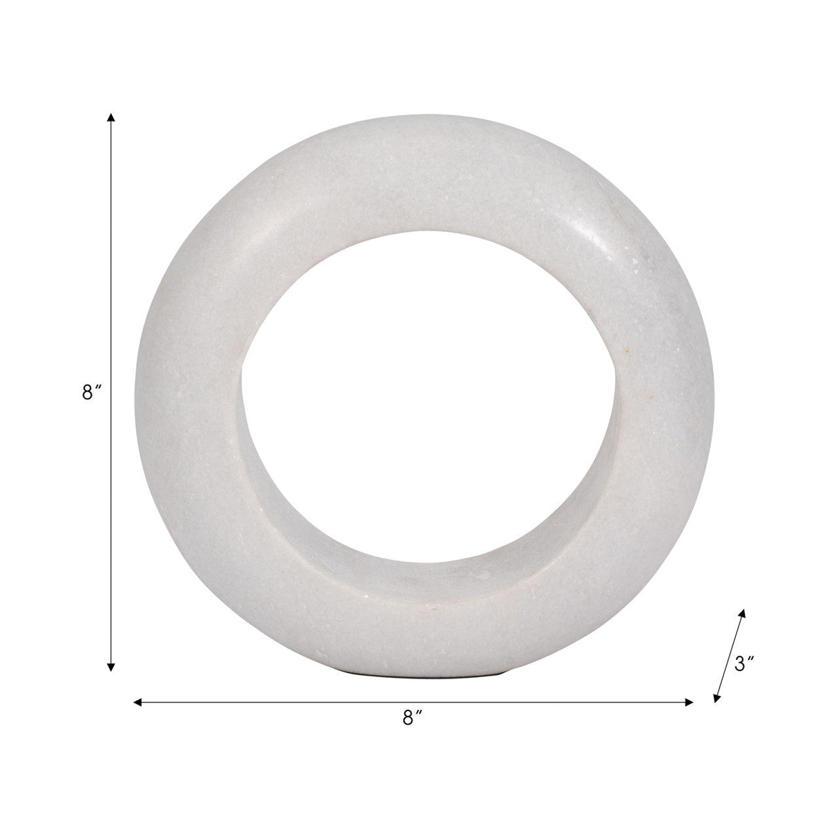 Marble, 8" Ring Tabletop Decor, White