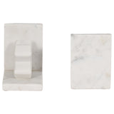 Marble, S/2 5" X & O Bookends, White