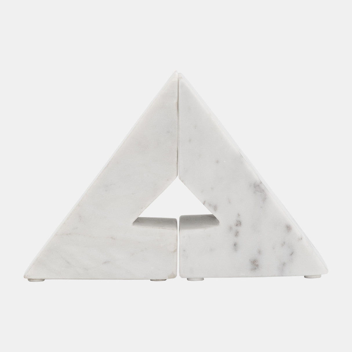 Marble, S/2 6"h Right Triangle Bookends, White