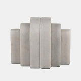 Marble, S/2 6", Layered Arches Bookends,white