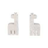 Marble, S/2 7" Giraffe Bookends, White