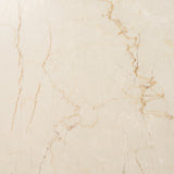 Marbrello Botticino Marble Top Light Brown Fluted Wood Half Moon Console Table by Mercana at Eve Furniture