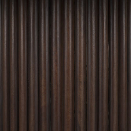 Marbrello Pink Marble Top Espresso Brown Fluted Wood Round Dining Table by Mercana at Eve Furniture