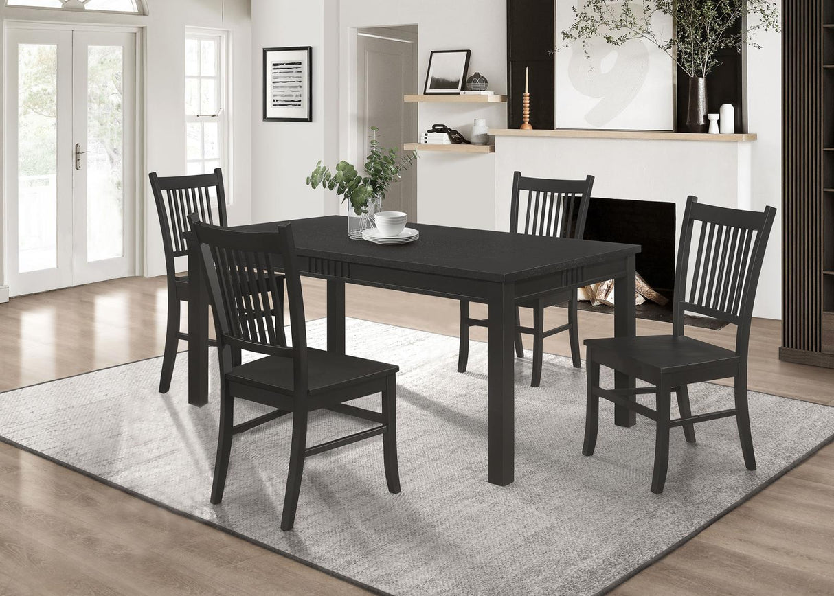 Marbrisa Matte Black 5-Piece Rectangular Dining Set