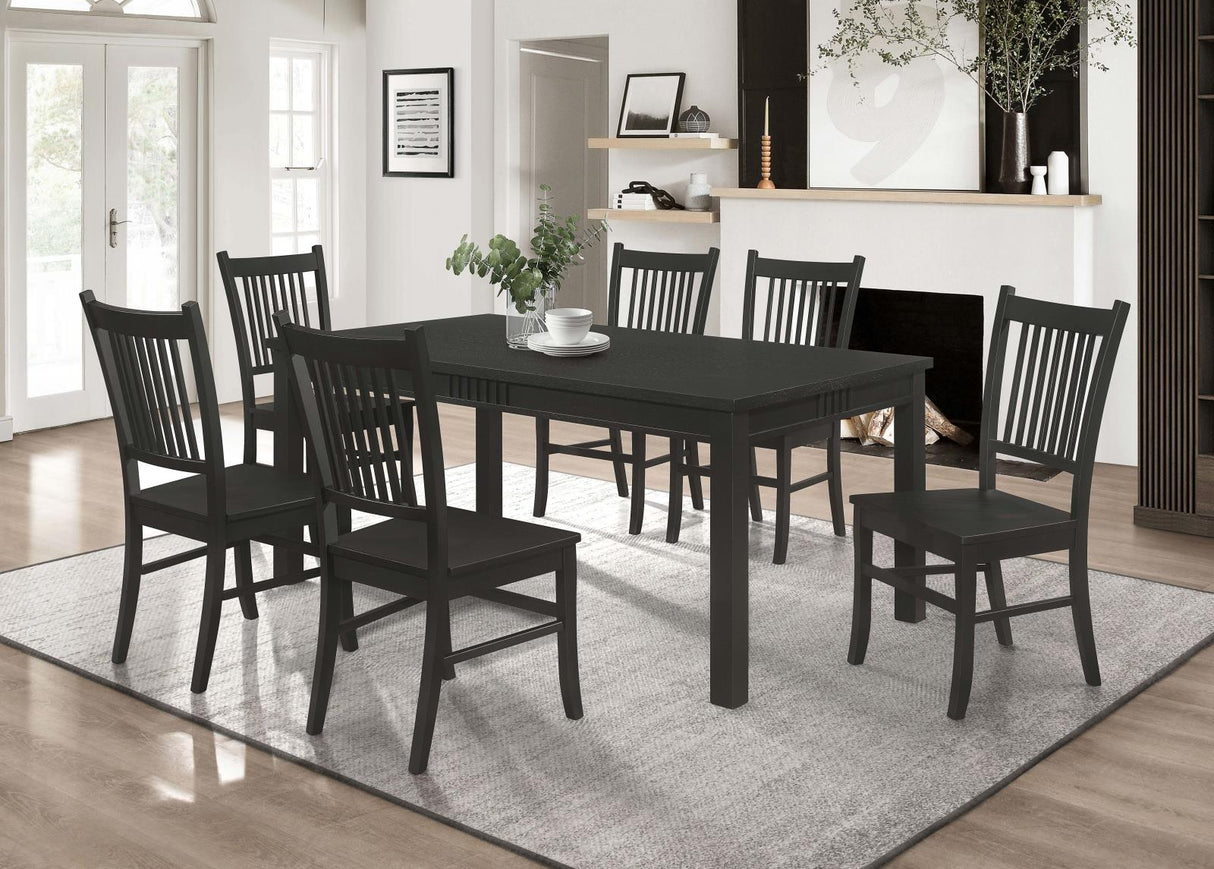 Marbrisa Matte Black 7-Piece Rectangular Dining Set