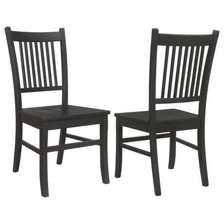 Marbrisa Slat Back Dining Side Chair Matte Black (Set of 2)