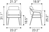 Marcel Cream Dining Chair (Set of 2) by Zuomod at Eve Furniture