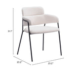 Marcel Cream Dining Chair (Set of 2) by Zuomod at Eve Furniture