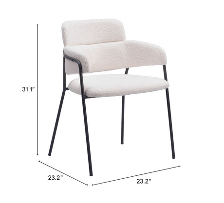 Marcel Cream Dining Chair (Set of 2) by Zuomod at Eve Furniture