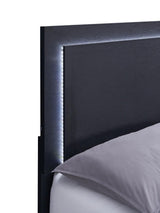 Marceline Black 4-Piece Eastern King Bedroom Set with LED Headboard