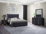 Marceline Black 4-Piece Queen Bedroom Set with LED Headboard