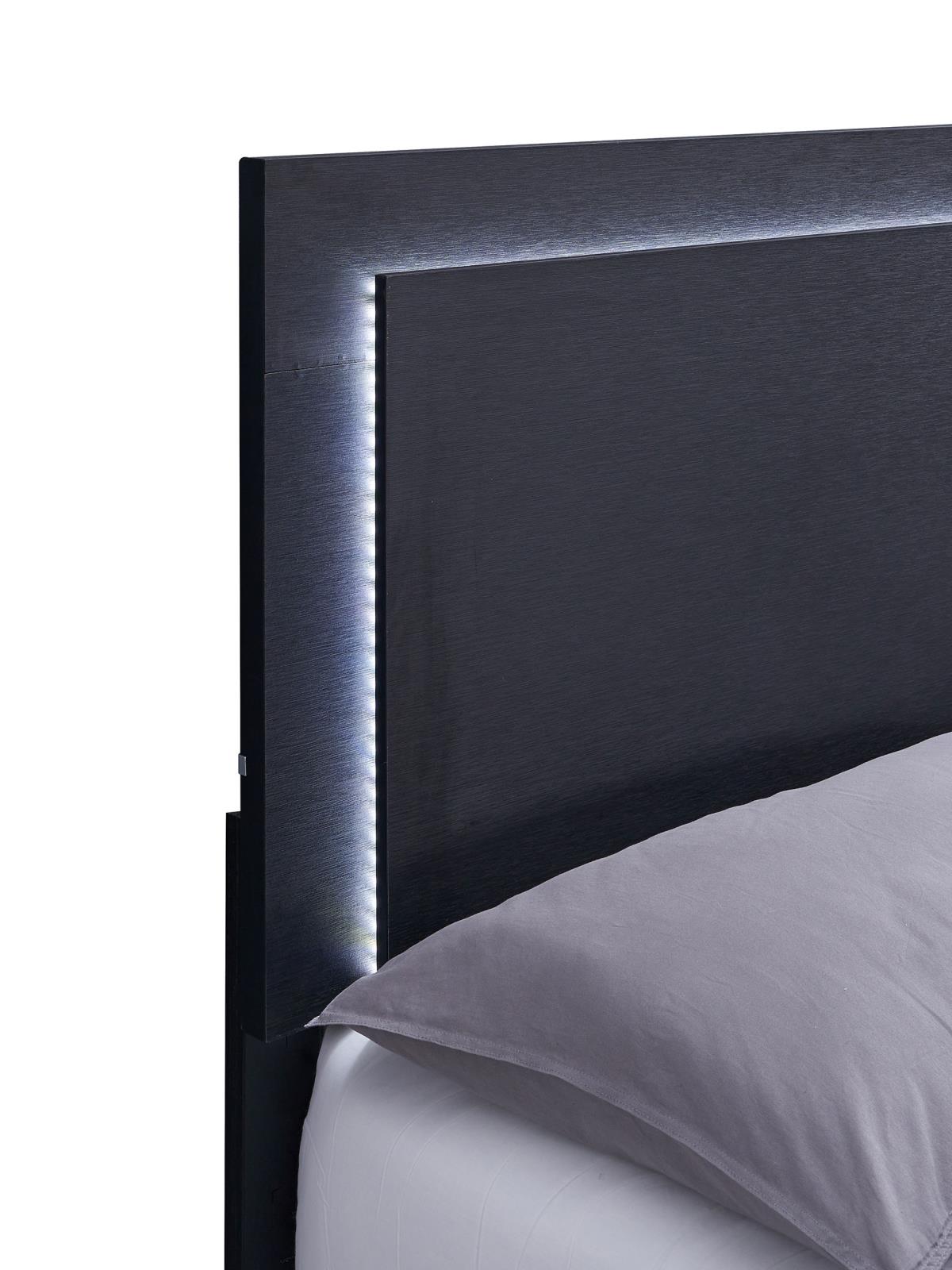 Marceline Black 4-Piece Queen Bedroom Set with LED Headboard