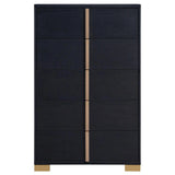 Marceline 5-drawer Chest Black by Coaster at Eve Furniture