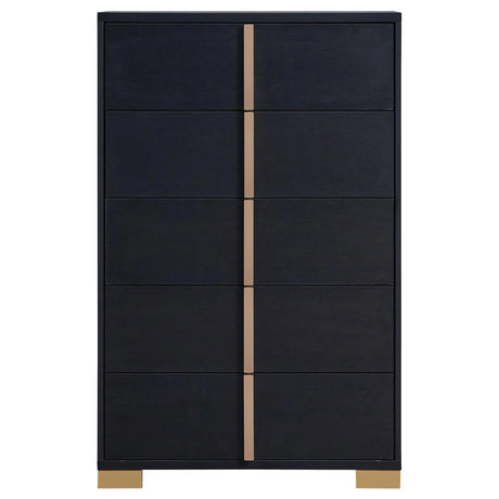 Marceline 5-drawer Chest Black by Coaster at Eve Furniture