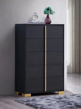 Marceline 5-drawer Chest Black by Coaster at Eve Furniture