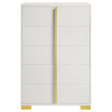 Marceline 5-drawer Chest White by Coaster at Eve Furniture