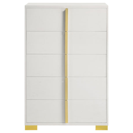 Marceline 5-drawer Chest White by Coaster at Eve Furniture