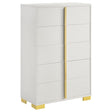 Marceline 5-drawer Chest White by Coaster at Eve Furniture